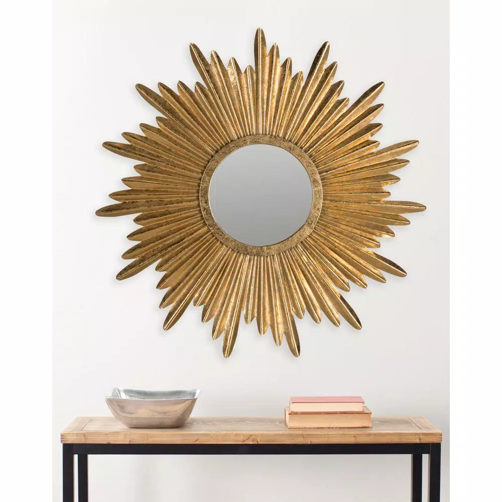 Coupon π Wall Mirrors Safavieh Josephine Round Antique Gold Sunburst Decorative Mirror π - Image 5