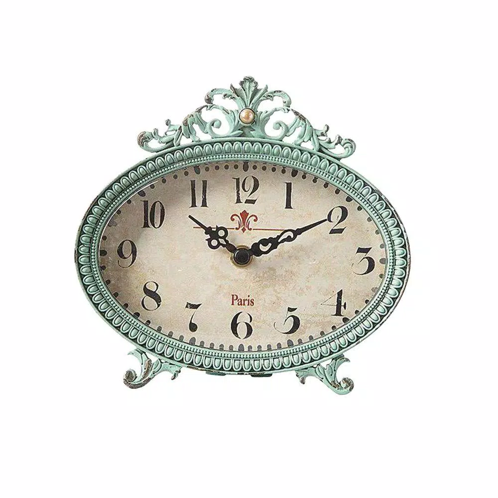 Wholesale ✔️ Table Clocks 3R Studios Lily 6.25 In. H X 6.5 In. W Aqua Table Clock ✨