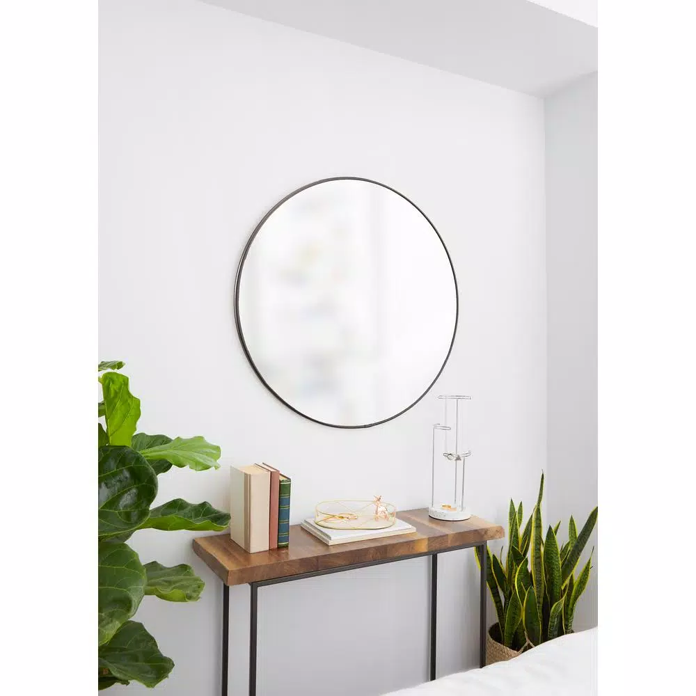 Buy ๐ฏ Wall Mirrors Umbra Hub Round Contemporary Mirror Metallic Titanium (34 In. H X 34 In. W) โญ - Image 7