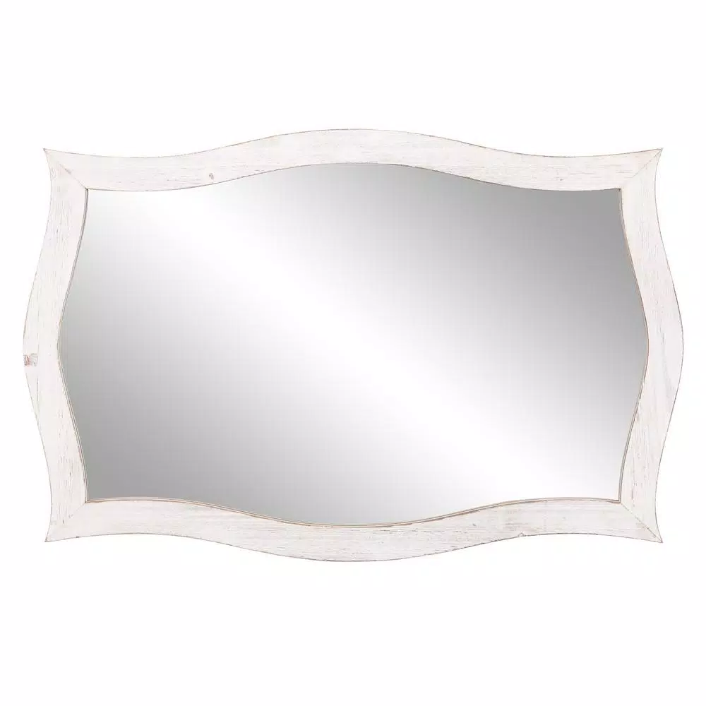 Deals π Wall Mirrors Pinnacle Medium Rectangle Whitewash Hooks Mirror (24.25 In. H X 36.75 In. W) π