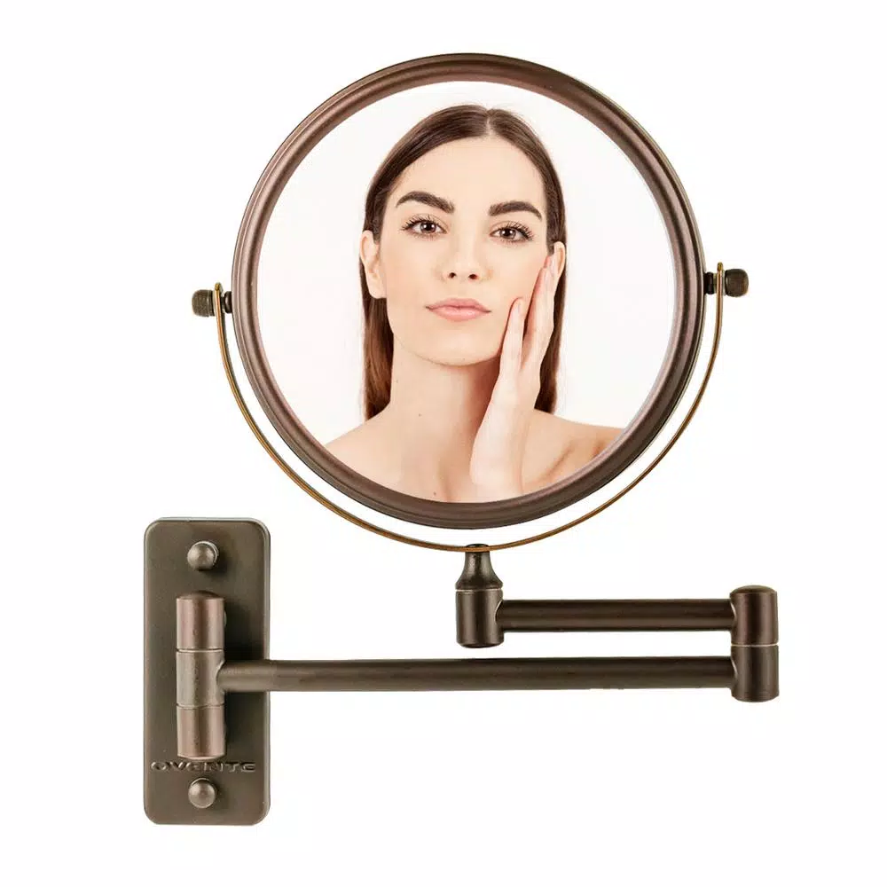 Cheapest β¨ Wall Mirrors Ovente Small Round Wall Mounted Antique Bronze Makeup Mirror (11 In. H X 1.4 In. W), 1x-10x Magnification π