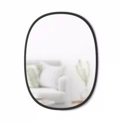 Promo ✔️ Wall Mirrors Umbra Hub 24 In. H X 18 In. W Modern  Oval Modern Framed Mirror Black 🛒