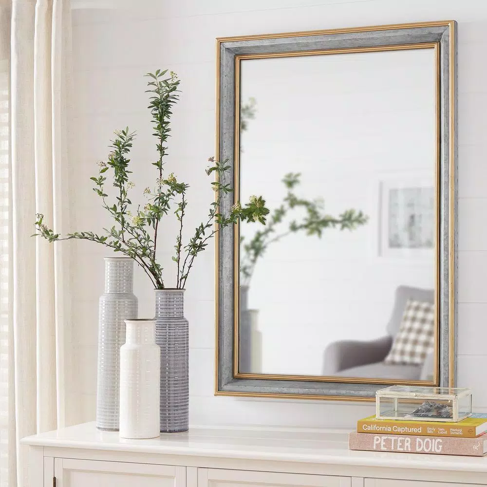 Cheap ✔️ Wall Mirrors Home Decorators Collection Large Rectangle Galvanized Antiqued Farmhouse Accent Mirror (41 In. H X 28 In. W) 🎁 - Image 3