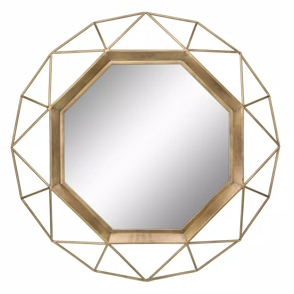 Best reviews of π Wall Mirrors Stonebriar Collection Medium Round Gold Art Deco Mirror (29.75 In. H X 29.75 In. W) βοΈ