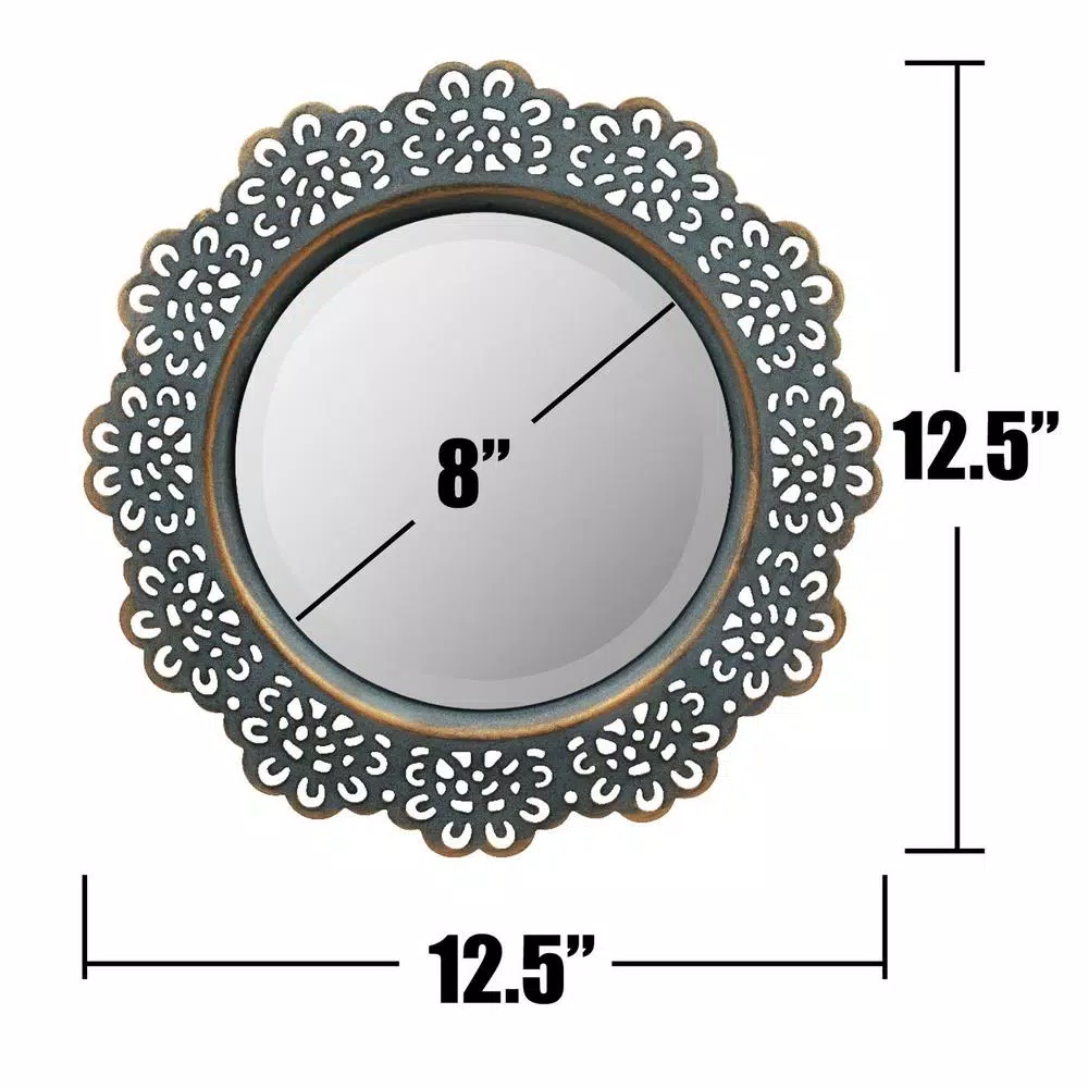 Cheapest ๐ Wall Mirrors Stonebriar Collection Small Round Blue Casual Mirror (12.5 In. H X 12.5 In. W) โค๏ธ - Image 4