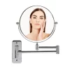 Buy 🌟 Wall Mirrors Ovente Small Round Wall Mounted Polished Chrome Makeup Mirror (11 In. H X 1.4 In. W), 1x-10x Magnification 🧨