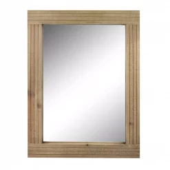 Promo 🎉 Wall Mirrors Stonebriar Collection Medium Rectangle Brown Casual Mirror (24.16 In. H X 18.11 In. W) 👍