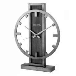 Buy 💯 Table Clocks Bulova Contemporary Table Clock With Silver Tone Metal Case 🎉
