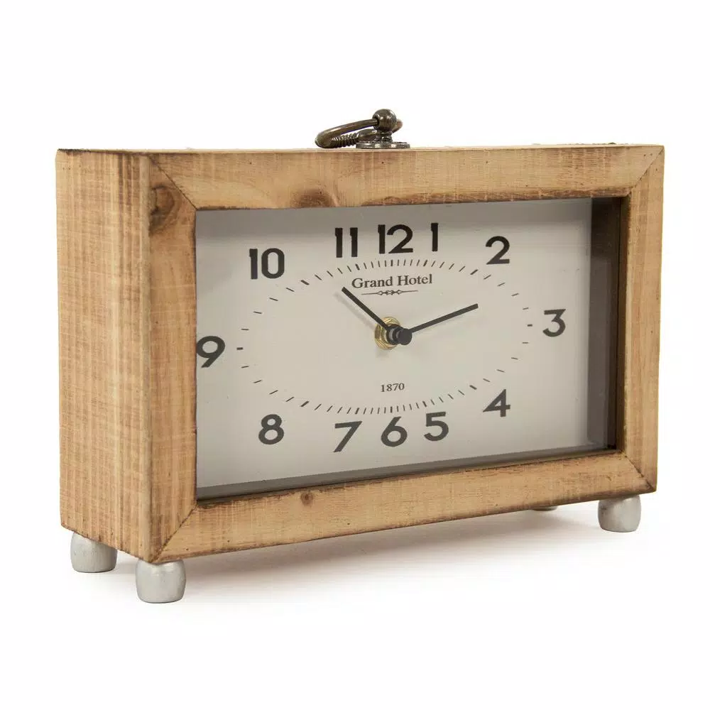 Outlet ✔️ Table Clocks Zentique Wooden Box With Metal Ring Table Clock ✔️ - Image 2