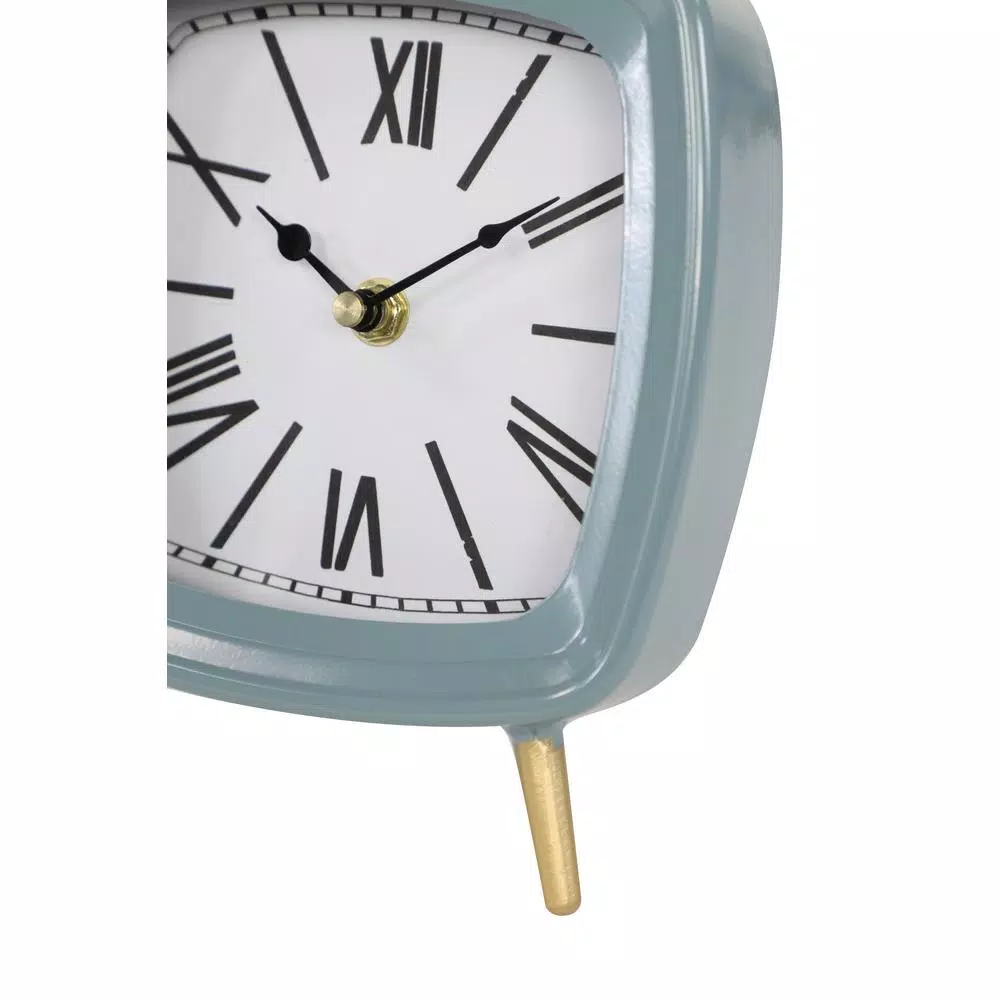 Best Pirce π€© LITTON LANE Square Mauve, White And Blue Metal Table Clocks With Retractable Stands And Gold Feet (Set Of 3) π - Image 5