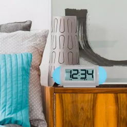 Hot Sale 👏 Table Clocks Equity By La Crosse Mood Light 7.25 In. LED Alarm Table Clock With Nature Sounds And MP3 Aux-Input 🛒