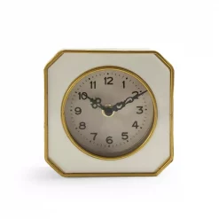 Best Sale 😀 Table Clocks Zentique White And Gold Rounded Square Table Clock ✔️