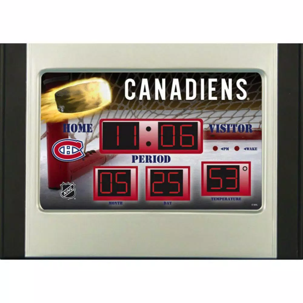 Hot Sale 💯 Table Clocks Team Sports America Montreal Canadiens NHL Multi-Color Scoreboard Alarm Clock ✨