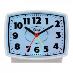 Wholesale 😀 Table Clocks Equity By La Crosse 3 In. Tall Electrical Analog White Alarm Clock With Backlight 💯