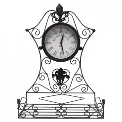 Cheapest ๐ Table Clocks Benjara Epoch Black Metal Outdoor Clock โญ