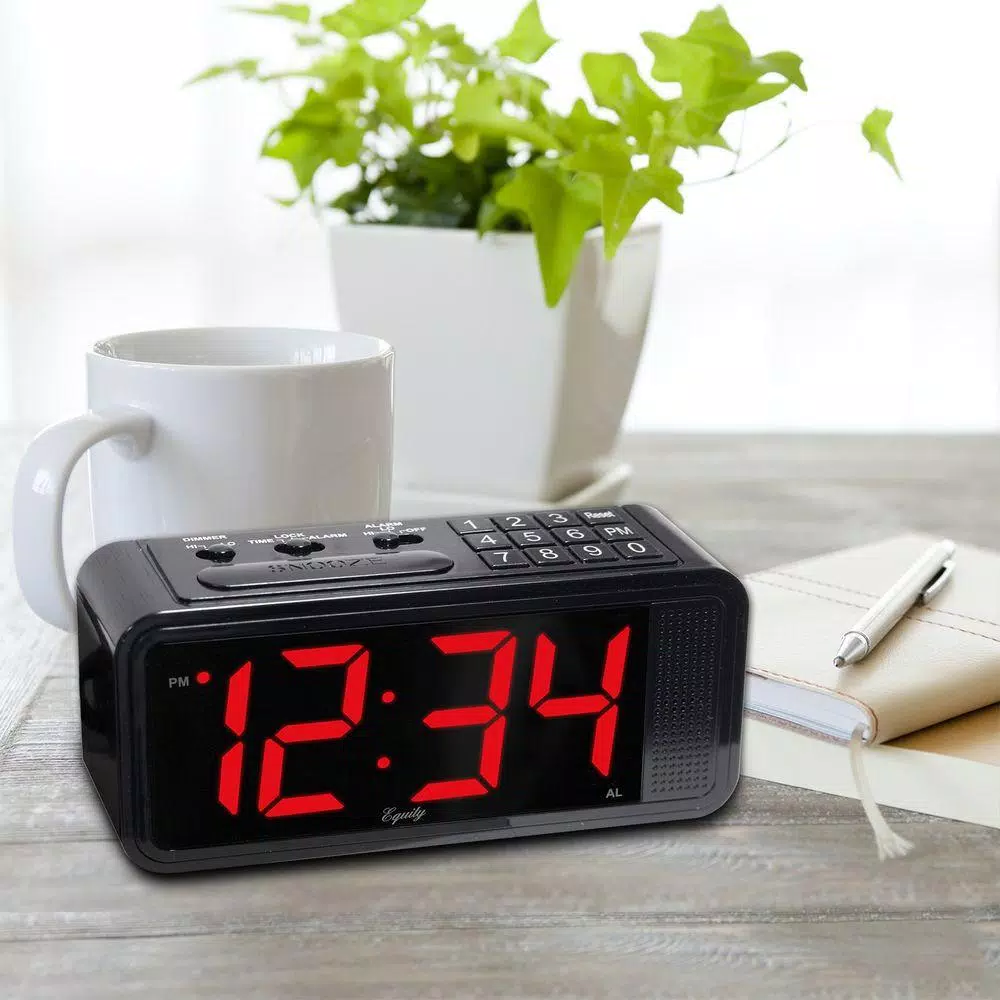 Coupon β¨ Table Clocks Equity By La Crosse Red 1.8 In. LED Quick Set Electric Alarm Table Clock With HI/LO Dimmer π