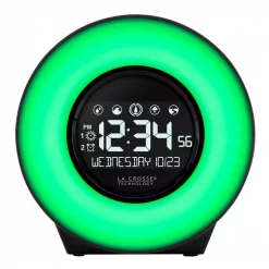 Brand new ❤️ Table Clocks La Crosse Technology Color Mood Light Desk Clock With 5-Soothing Nature Sounds And USB Port ✔️
