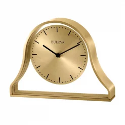 Budget 💯 Table Clocks Bulova Metal Case Table Clock With Contemporary Numbers 🔔
