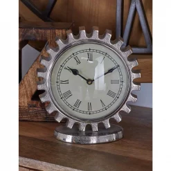 Wholesale 👍 Table Clocks LITTON LANE Vintage Silver Gear Table Clock 👍