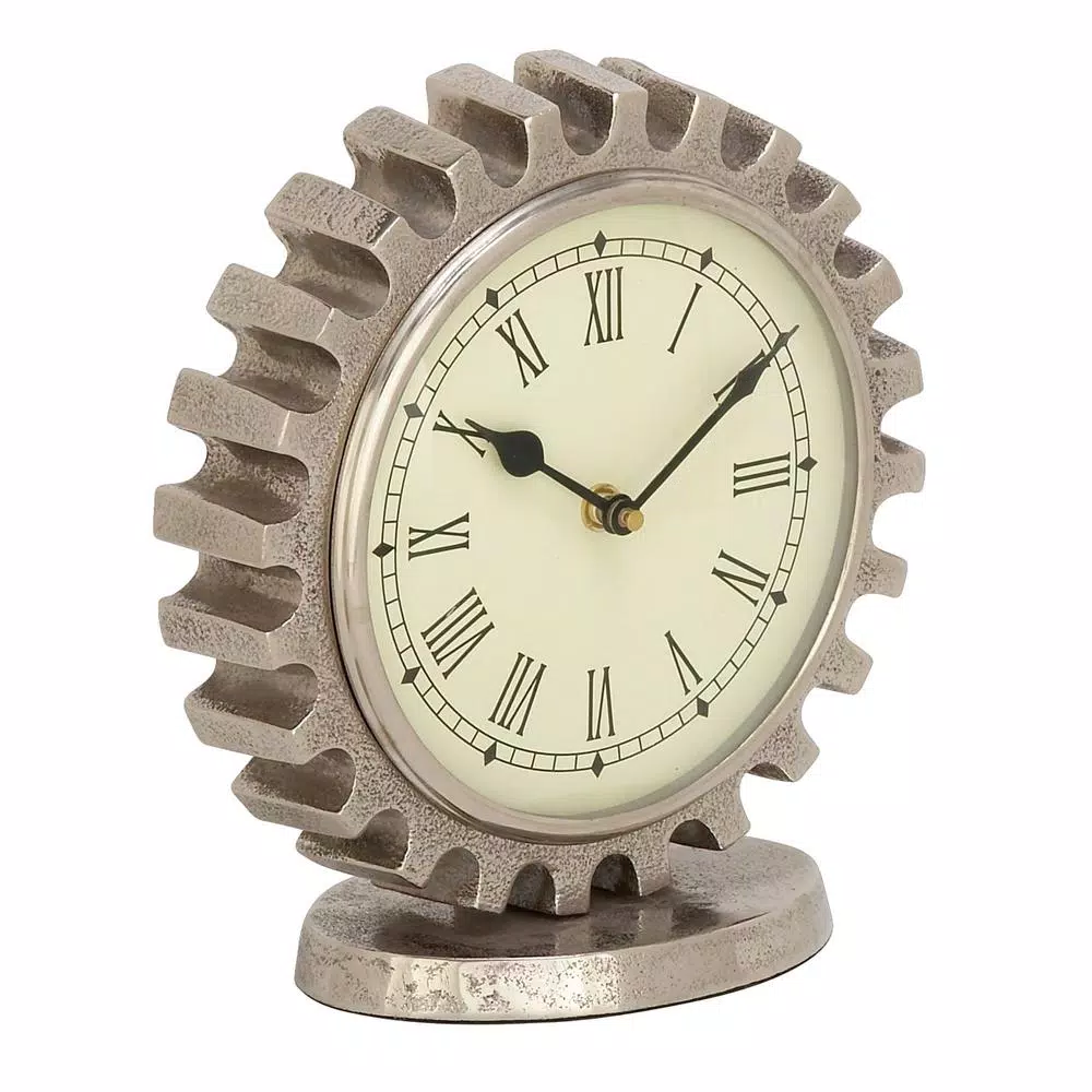Wholesale 👍 Table Clocks LITTON LANE Vintage Silver Gear Table Clock 👍 - Image 2