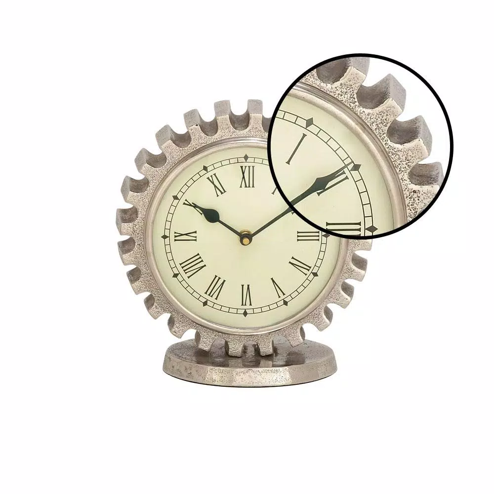Wholesale 👍 Table Clocks LITTON LANE Vintage Silver Gear Table Clock 👍 - Image 4