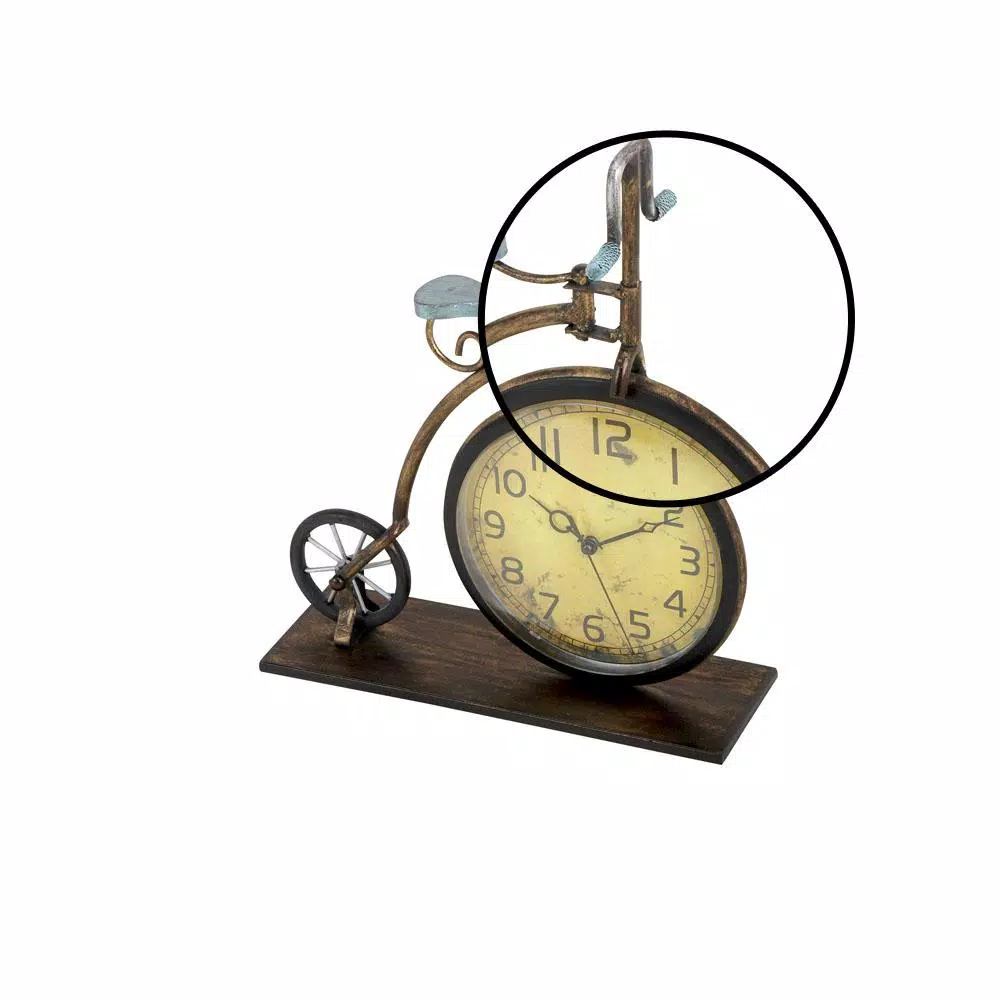 Best Sale π Table Clocks LITTON LANE 13 In. X 12 In. Brown And Tan Vintage-Style Bicycle Table Clock π₯ - Image 3