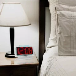 Flash Sale 🥰 Table Clocks Equity By La Crosse Clear 1.8 In. Red LED Alarm Table Clock 🥰