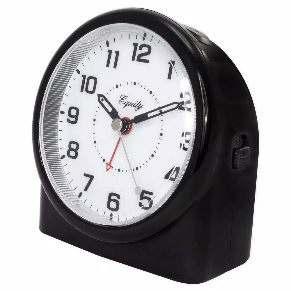 Best Pirce β¨ Table Clocks Equity By La Crosse Large 4.72 In. Black Analog Alarm Table Clock With Night Vision Technology π - Image 2