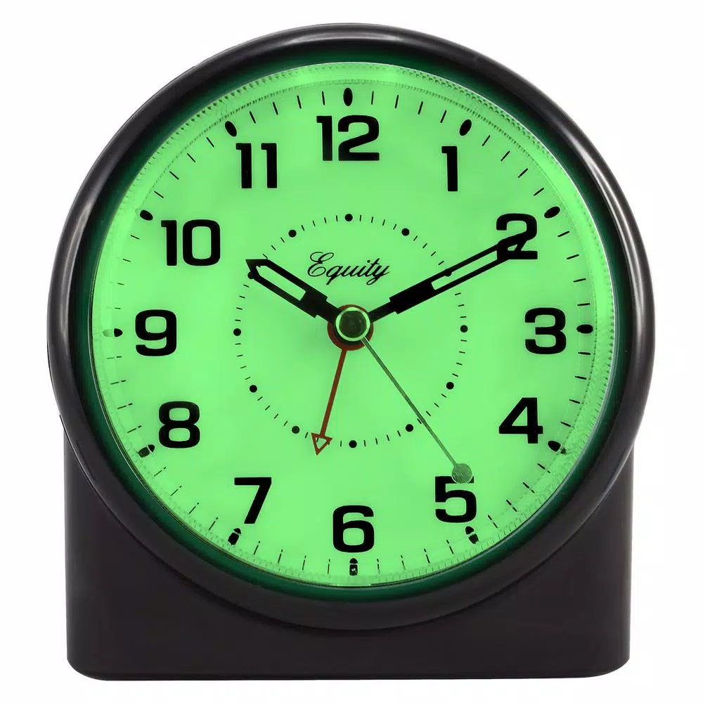 Best Pirce β¨ Table Clocks Equity By La Crosse Large 4.72 In. Black Analog Alarm Table Clock With Night Vision Technology π - Image 4