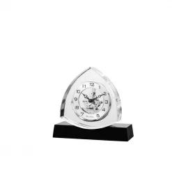 Discount 💯 Table Clocks Bulova 6 In. H X 6.5 In. W Crystal Table Clock With Ebony Gloss Base 🔥