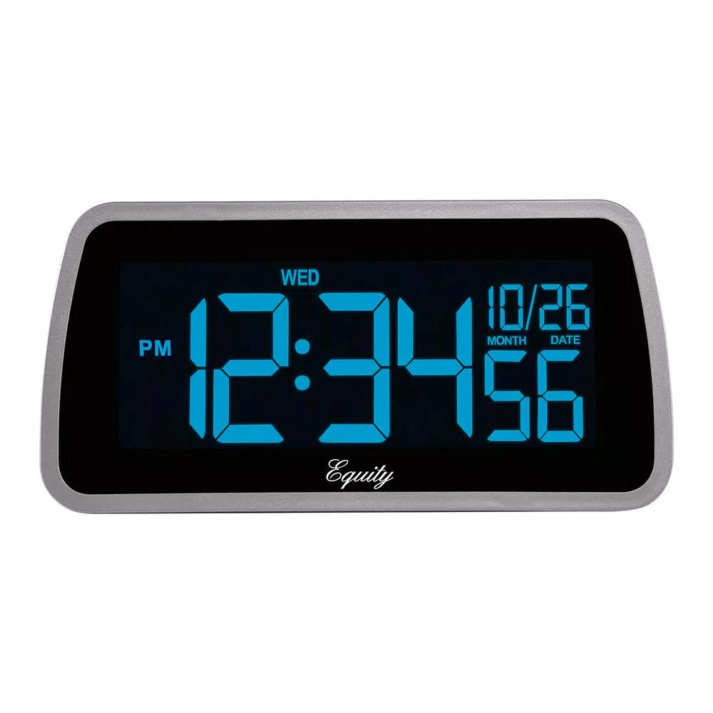 Outlet β€οΈ Table Clocks Equity By La Crosse Digital 6 X 4 In. LCD Interchangeable Color Display Alarm Clock β€οΈ - Image 2