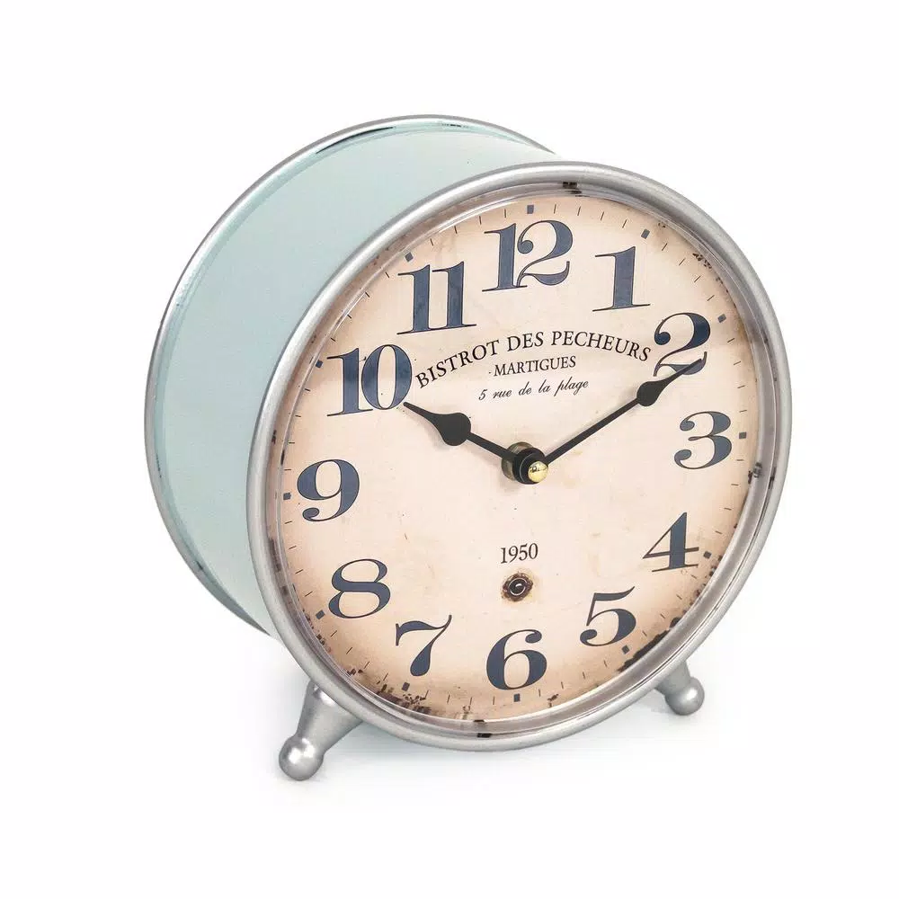 Cheapest ✨ Table Clocks Zentique Blue Vintage Distressed Face Table Clock 🤩 - Image 2
