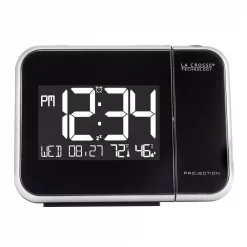 Brand new 🧨 Table Clocks La Crosse Technology 5.95 In. W X 4.50 In. H Projection Alarm Clock With Indoor Temperature 😉