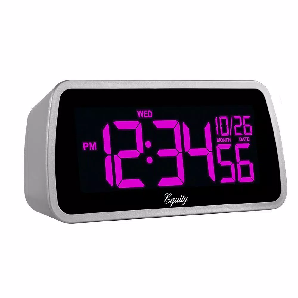 Outlet β€οΈ Table Clocks Equity By La Crosse Digital 6 X 4 In. LCD Interchangeable Color Display Alarm Clock β€οΈ - Image 6