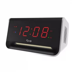 Coupon 🛒 Table Clocks Equity By La Crosse 5.5 In. X 3.15 In. LED Alarm Clock With Bluetooth And USB Port – Red ⌛