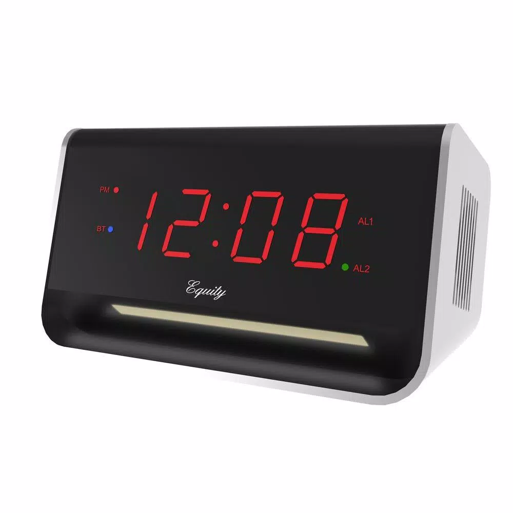 Coupon π Table Clocks Equity By La Crosse 5.5 In. X 3.15 In. LED Alarm Clock With Bluetooth And USB Port β Red β