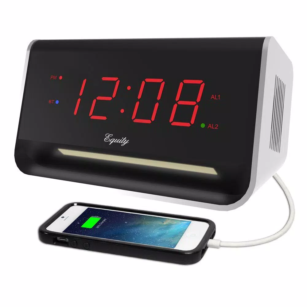 Coupon π Table Clocks Equity By La Crosse 5.5 In. X 3.15 In. LED Alarm Clock With Bluetooth And USB Port β Red β - Image 2