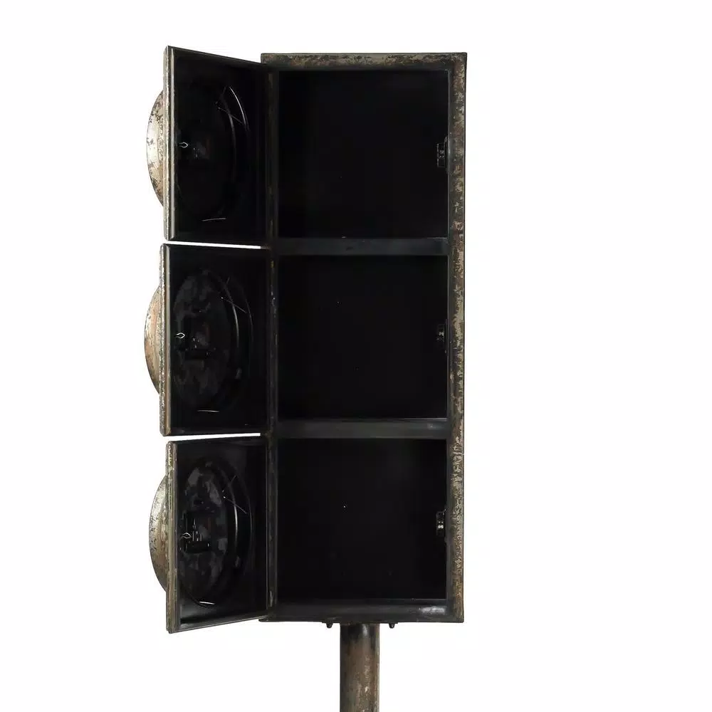 New π Table Clocks Zentique Antique Grey Floor Clock With 3 Clock Faces And Storage π - Image 3