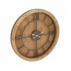 Cheap 🎉 Wall Clocks LITTON LANE 40 In. Rustic Wooden Round Wall Clock 🎁