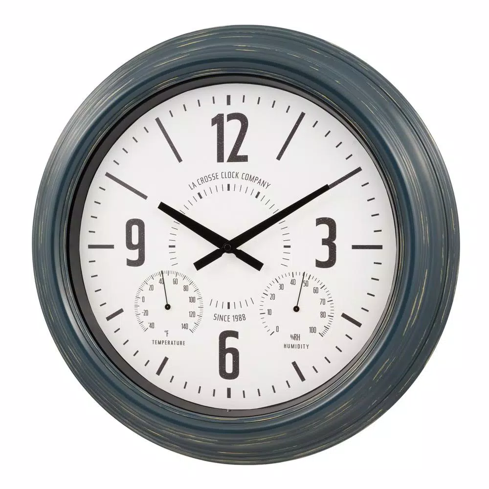 New π₯ Wall Clocks La Crosse Technology 18 In. Hamilton Indoor/Outdoor Metal Analog Quartz Clock π - Image 2