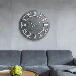 Top 10 🛒 Wall Clocks Pinnacle Wood Plank Frameless Washed Gray Wall Clock 🤩