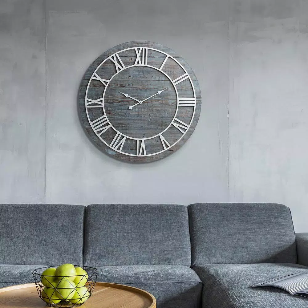 Top 10 ๐ Wall Clocks Pinnacle Wood Plank Frameless Washed Gray Wall Clock ๐คฉ