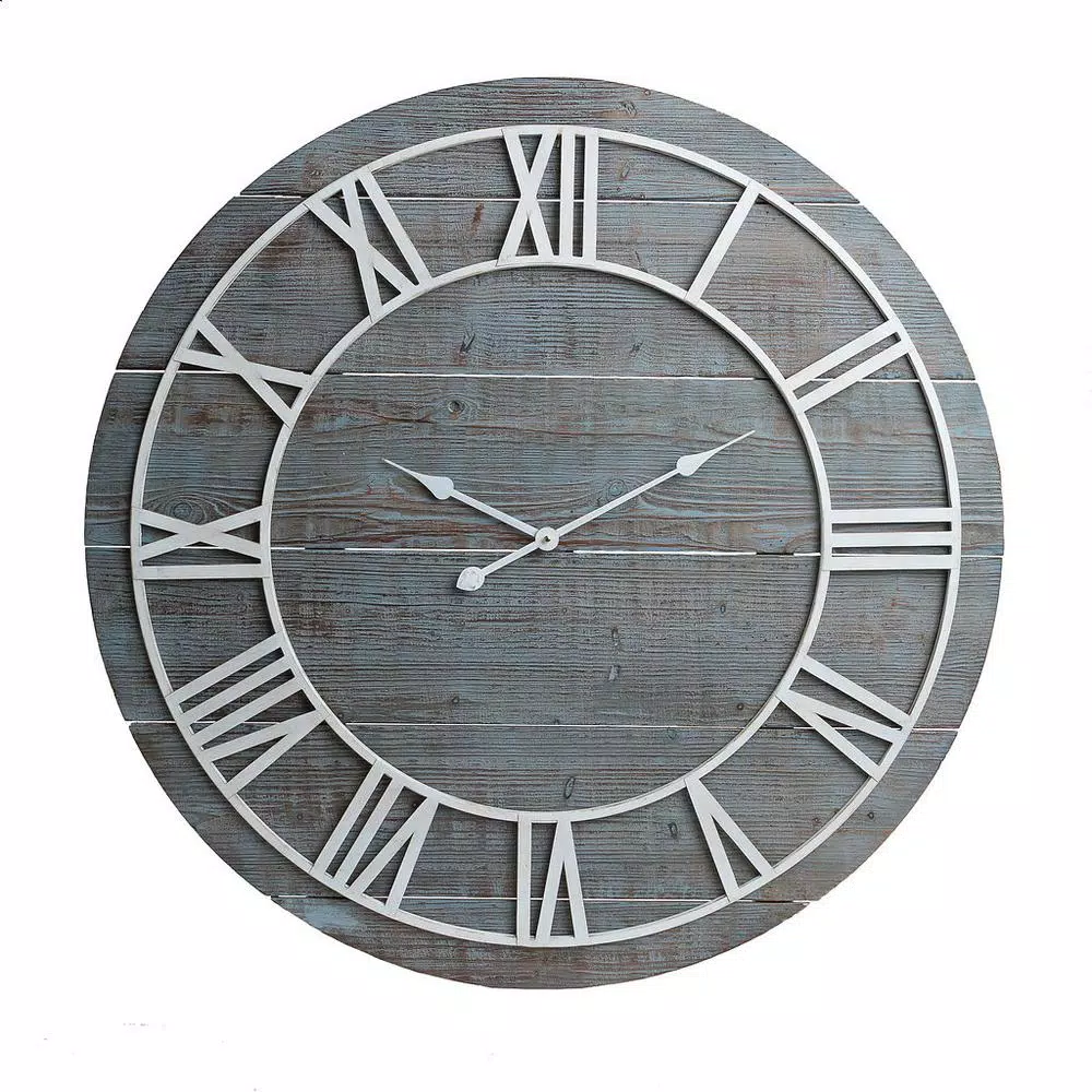Top 10 ๐ Wall Clocks Pinnacle Wood Plank Frameless Washed Gray Wall Clock ๐คฉ - Image 2