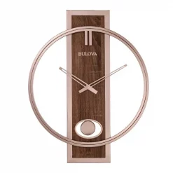 Discount 🛒 Wall Clocks Bulova Contemporary 24 In. X 19 In. Wall Clock With Slow Swing Pendulum 🎁