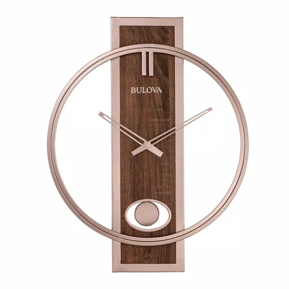 Discount ๐ Wall Clocks Bulova Contemporary 24 In. X 19 In. Wall Clock With Slow Swing Pendulum ๐
