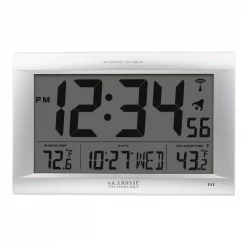 Hot Sale 🔔 Wall Clocks La Crosse Technology Jumbo Atomic Digital Wall Clock With Outdoor Temperature 🥰
