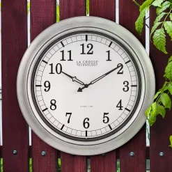 Flash Sale ✔️ Wall Clocks La Crosse Technology 18 In. Galvanized Indoor/Outdoor Atomic Analog Wall Clock ✔️