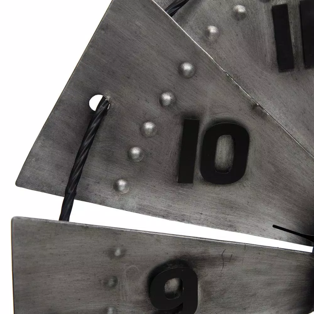 Promo 🌟 Wall Clocks Pinnacle Windmill Galvanized Metal Silver Wall Clock 🥰 - Image 5