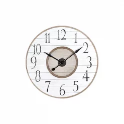 Outlet 🤩 Wall Clocks 3R Studios White Distressed Wood Slat Wall Clock 🤩