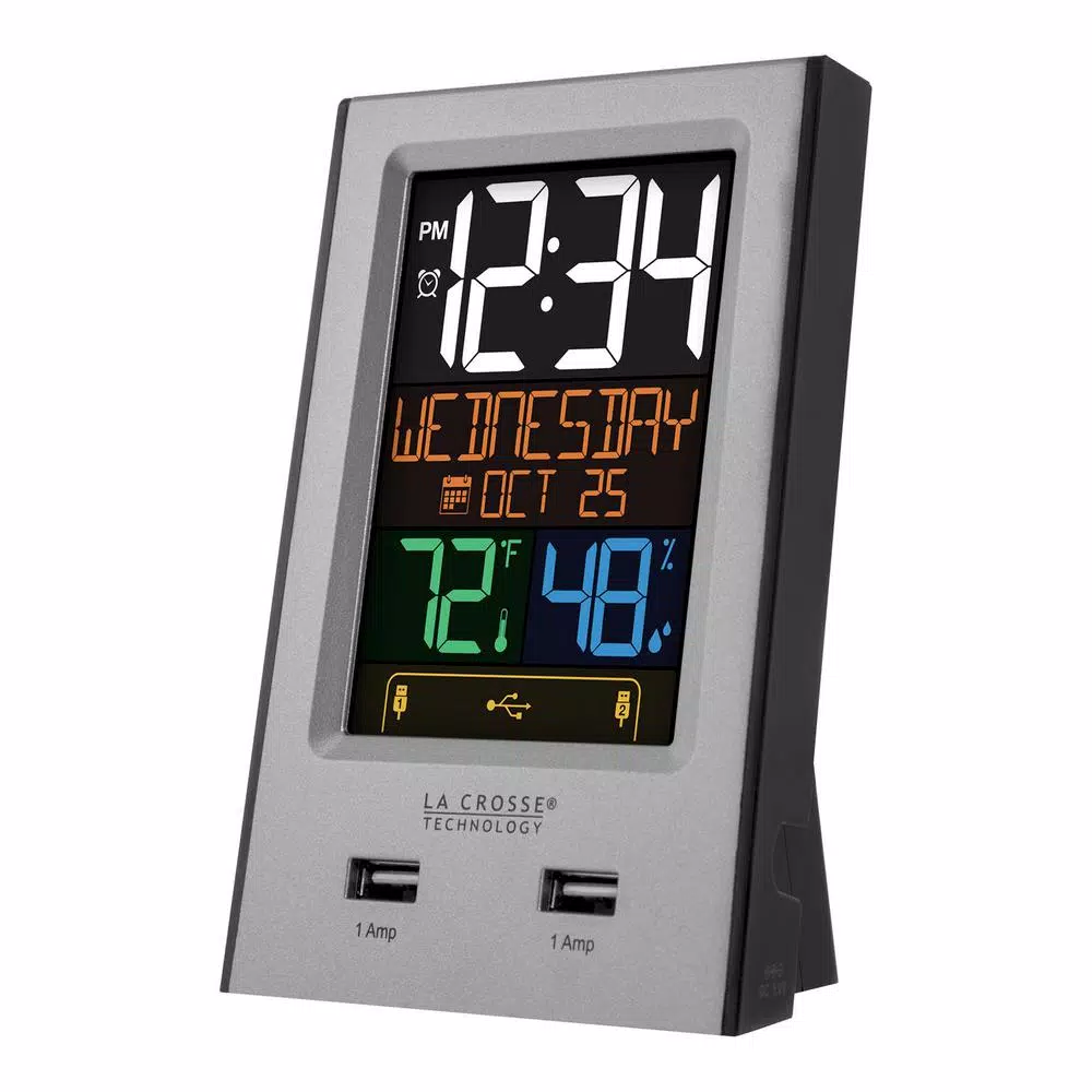 Best Sale π Table Clocks La Crosse Technology Desktop Dual USB Charging Station With Alarm & Nap Timer π - Image 2